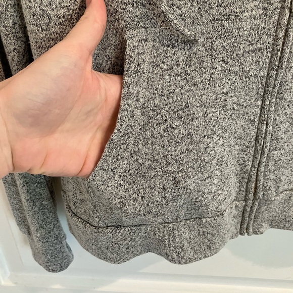 old navy • lightweight heather grey hoodie gold hardware kangaroo pockets - Picture 6 of 6